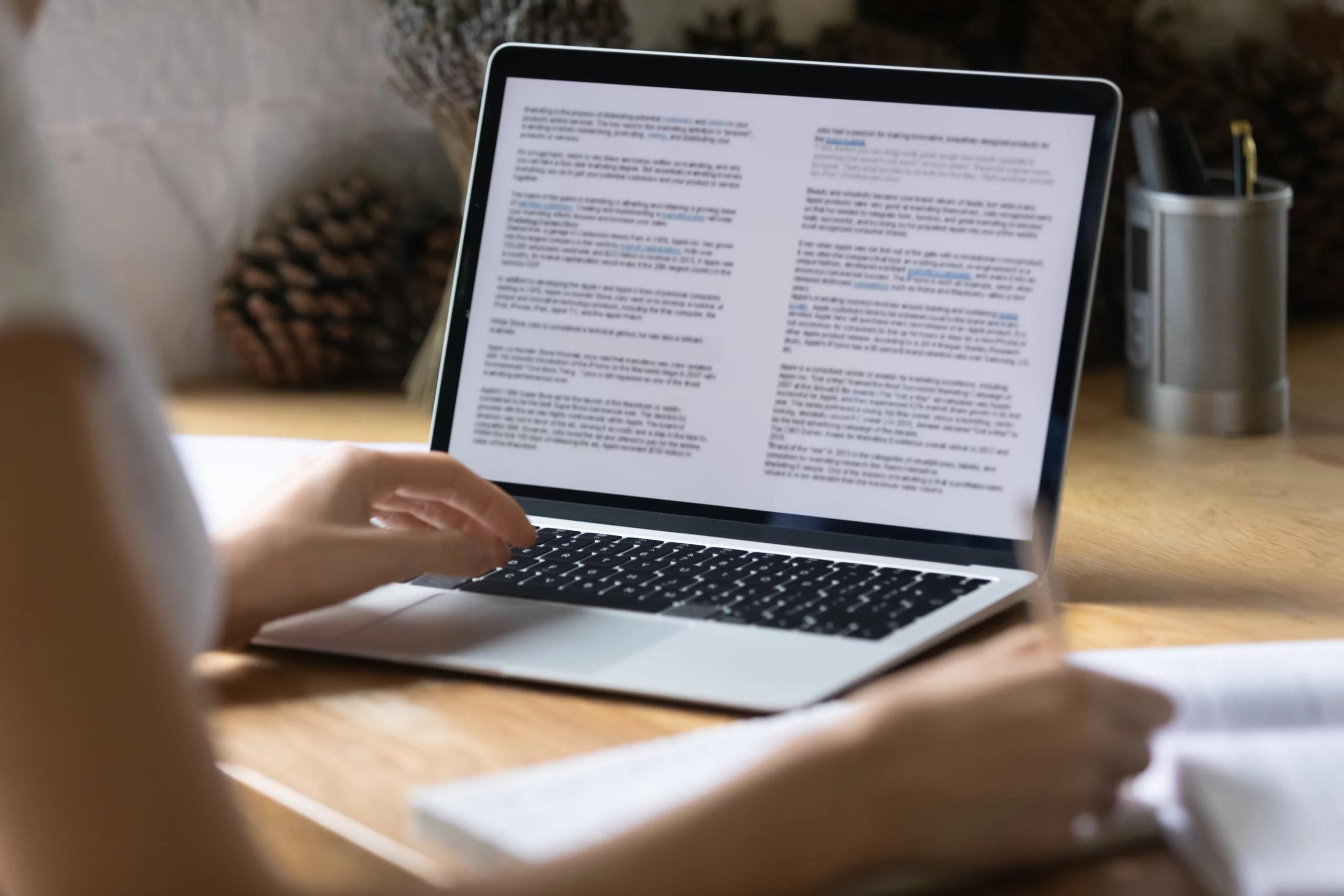Writer working on a manuscript