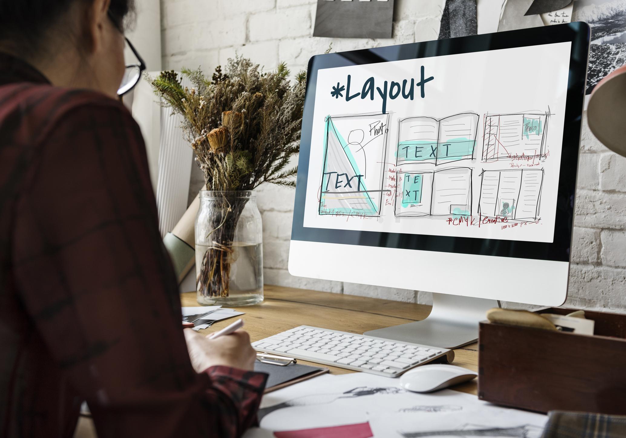 Designer formatting a book interior